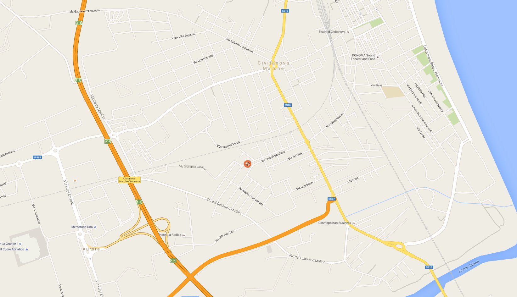 Indicazioni stradali per raggiungere lo studio di ingegneria dell'Ingegner Nazzareno Zallocco, Via Nino Bixio 48c, 62012 Civitanova Marche (MC)